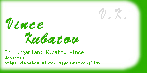 vince kubatov business card